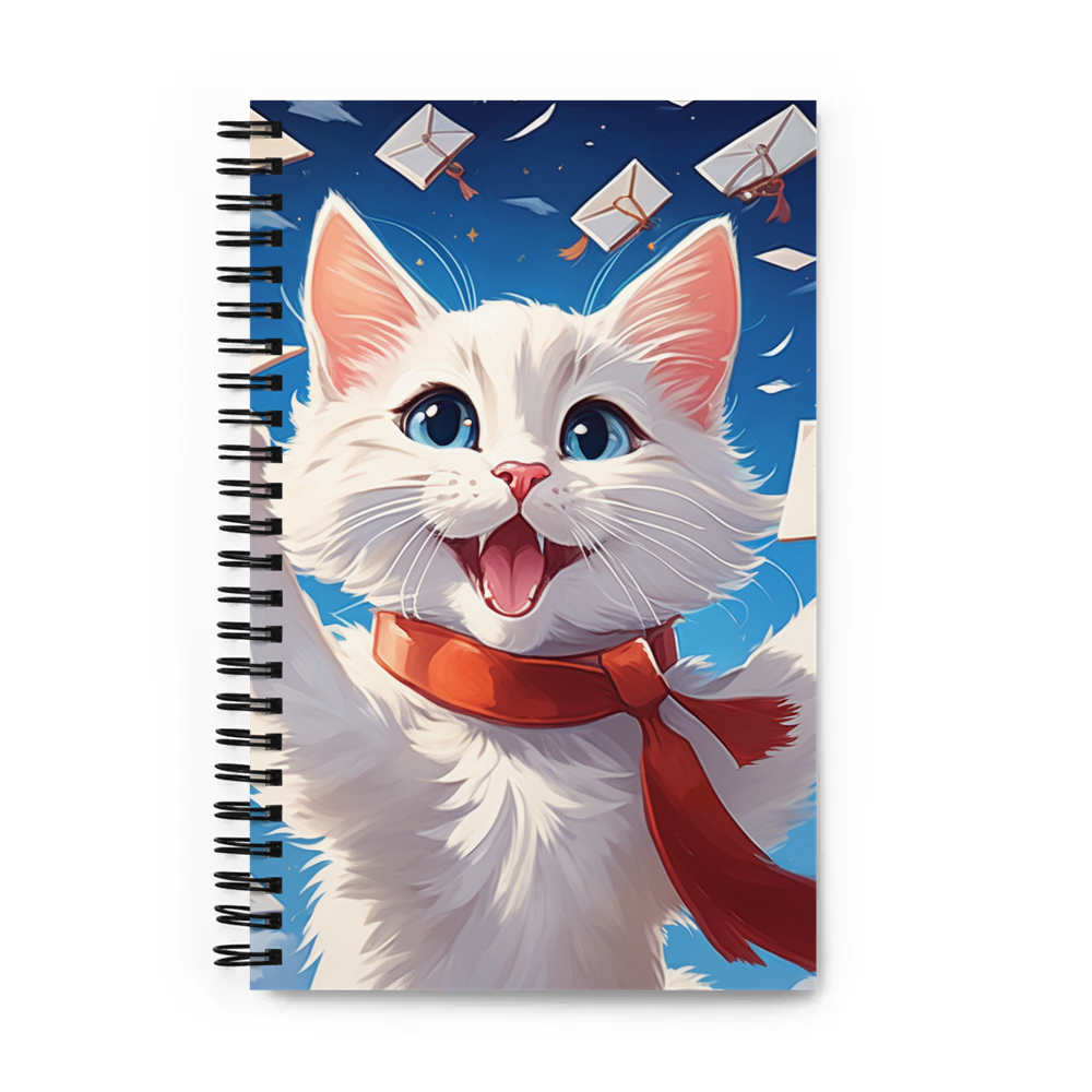 PugMug Custom White Companion Cat Spiral Notebook
