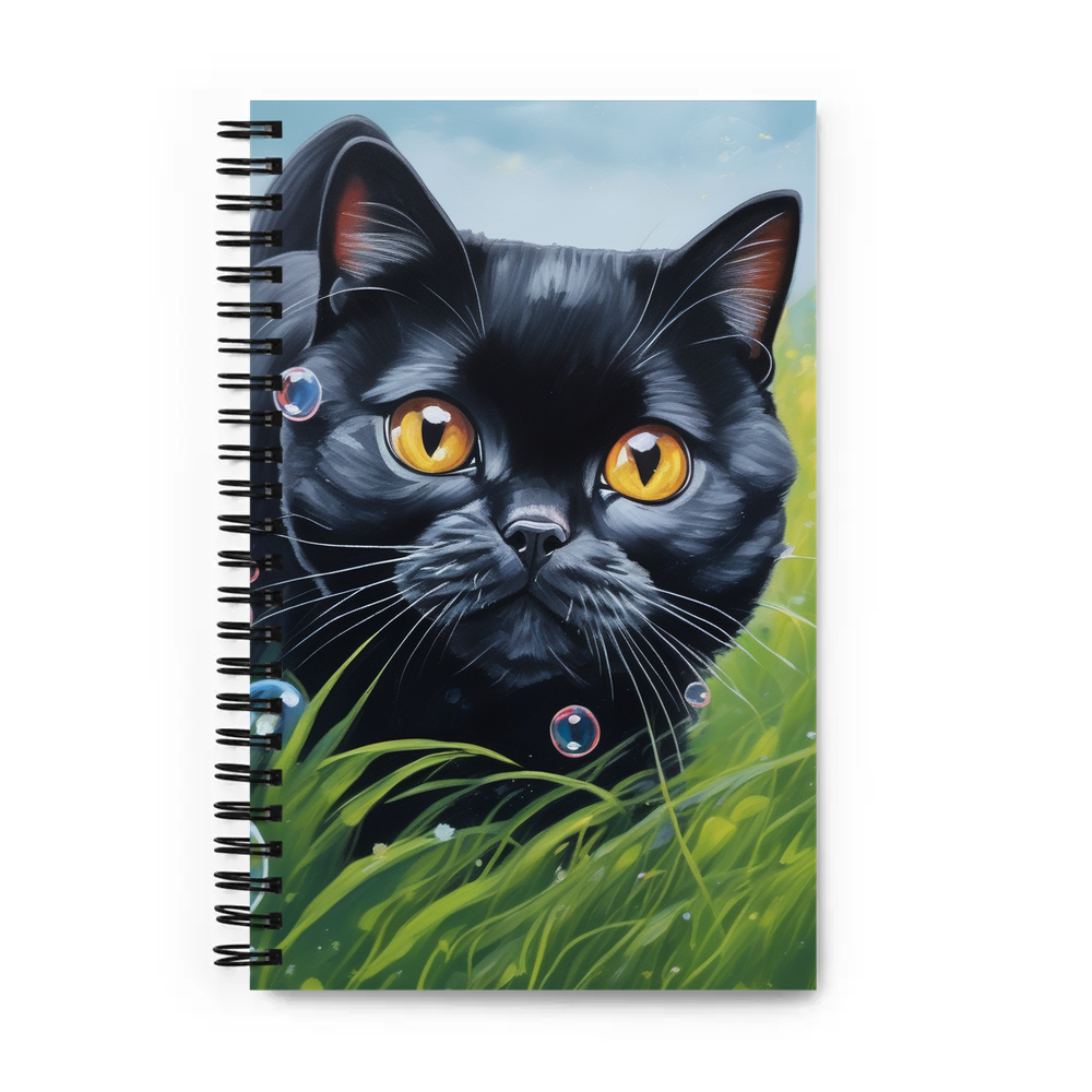 PugMug Custom Black Scottish Fold Cat Spiral Notebook