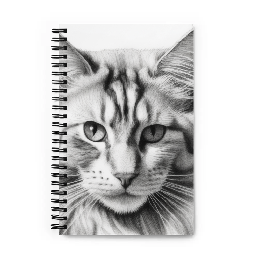 PugMug Custom White Maine Coon Cat Spiral Notebook