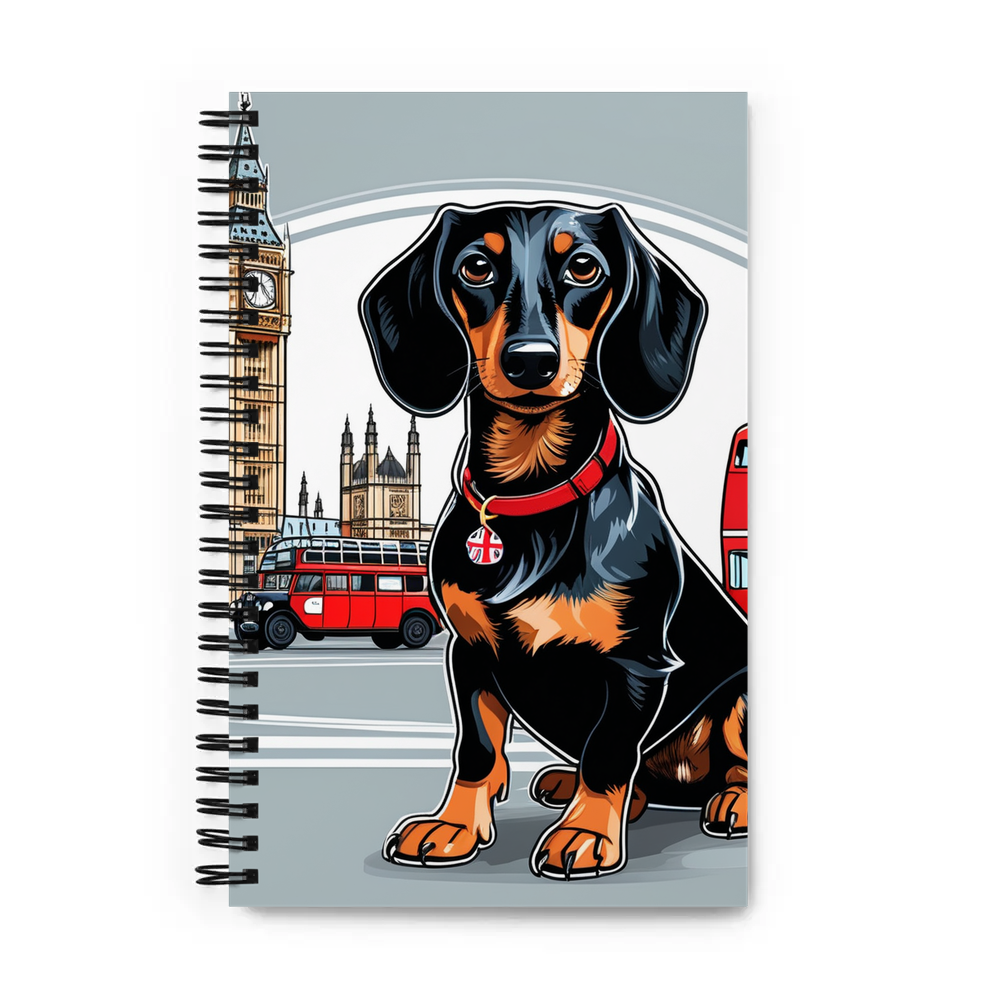 PugMug Custom Black Dachshund Spiral Notebook