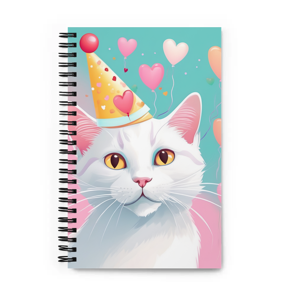 PugMug Custom White Companion Cat Spiral Notebook