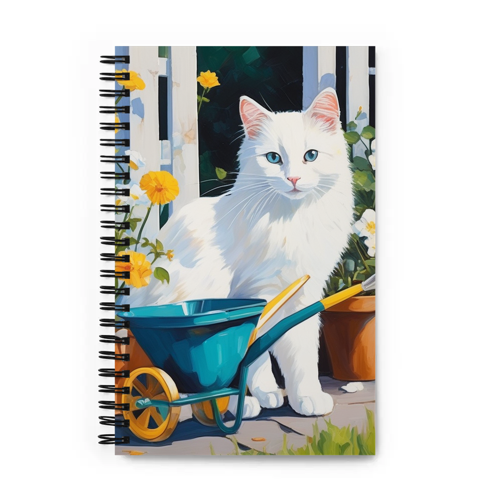 PugMug Custom White Companion Cat Spiral Notebook
