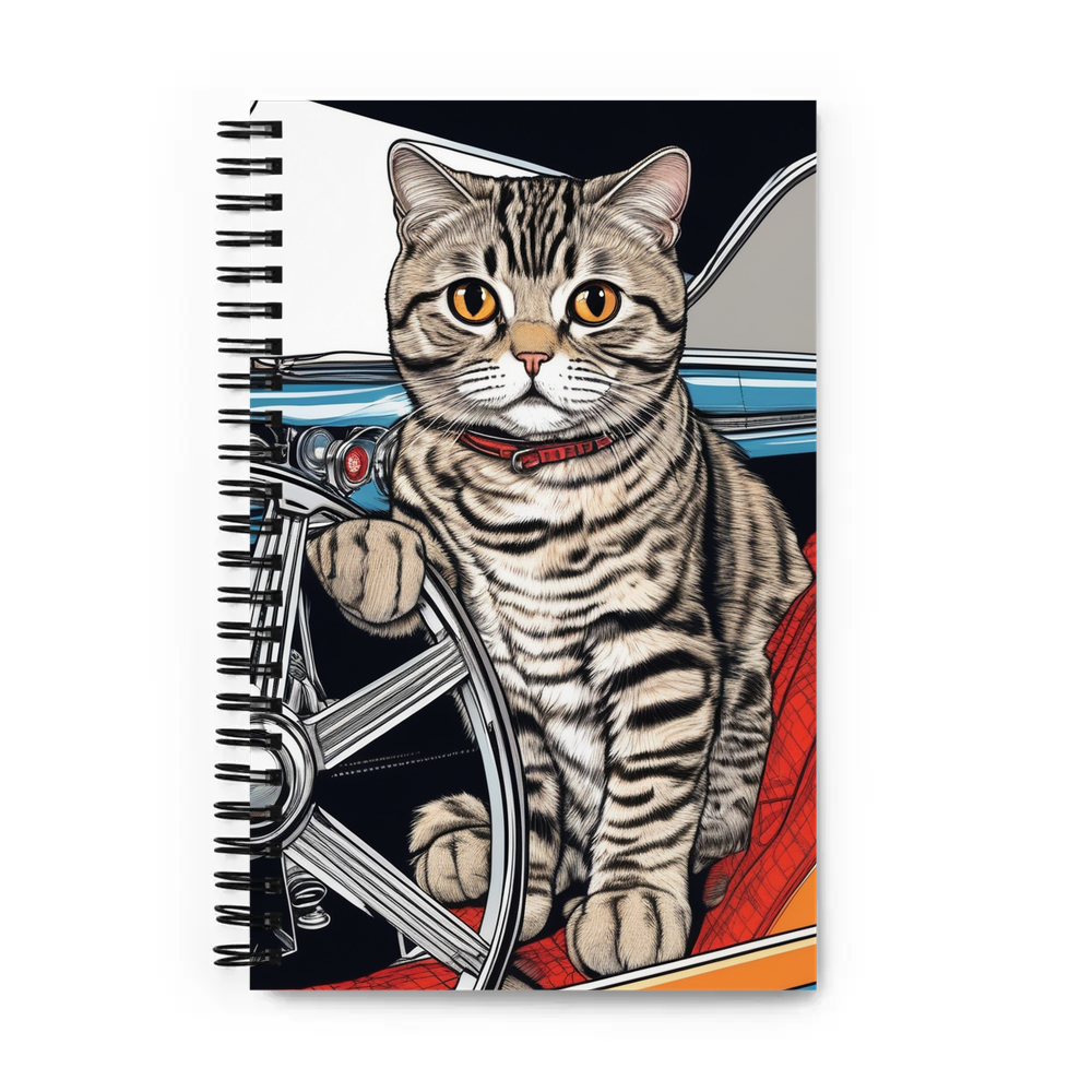 PugMug Custom Tabby Scottish Fold Cat Spiral Notebook