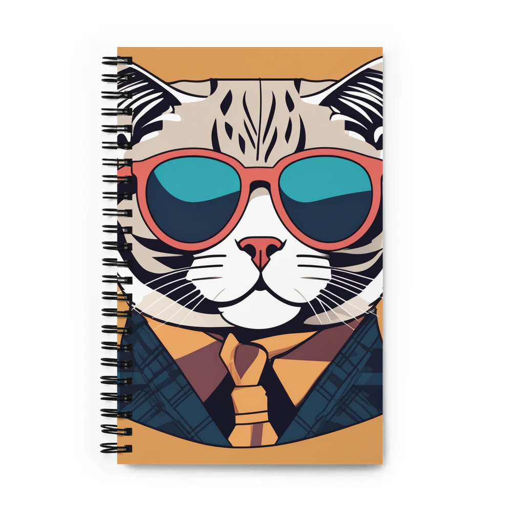 PugMug Custom Tabby Scottish Fold Cat Spiral Notebook