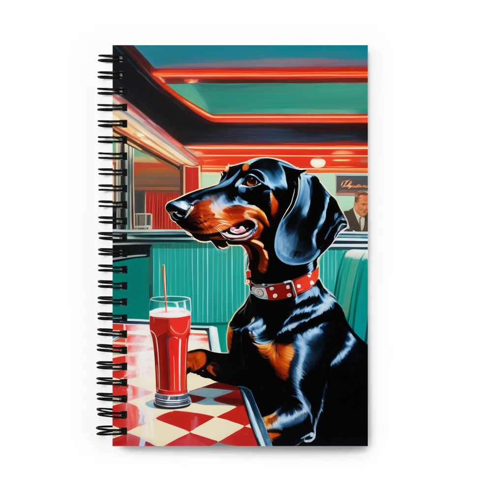 PugMug Custom Black Dachshund Spiral Notebook