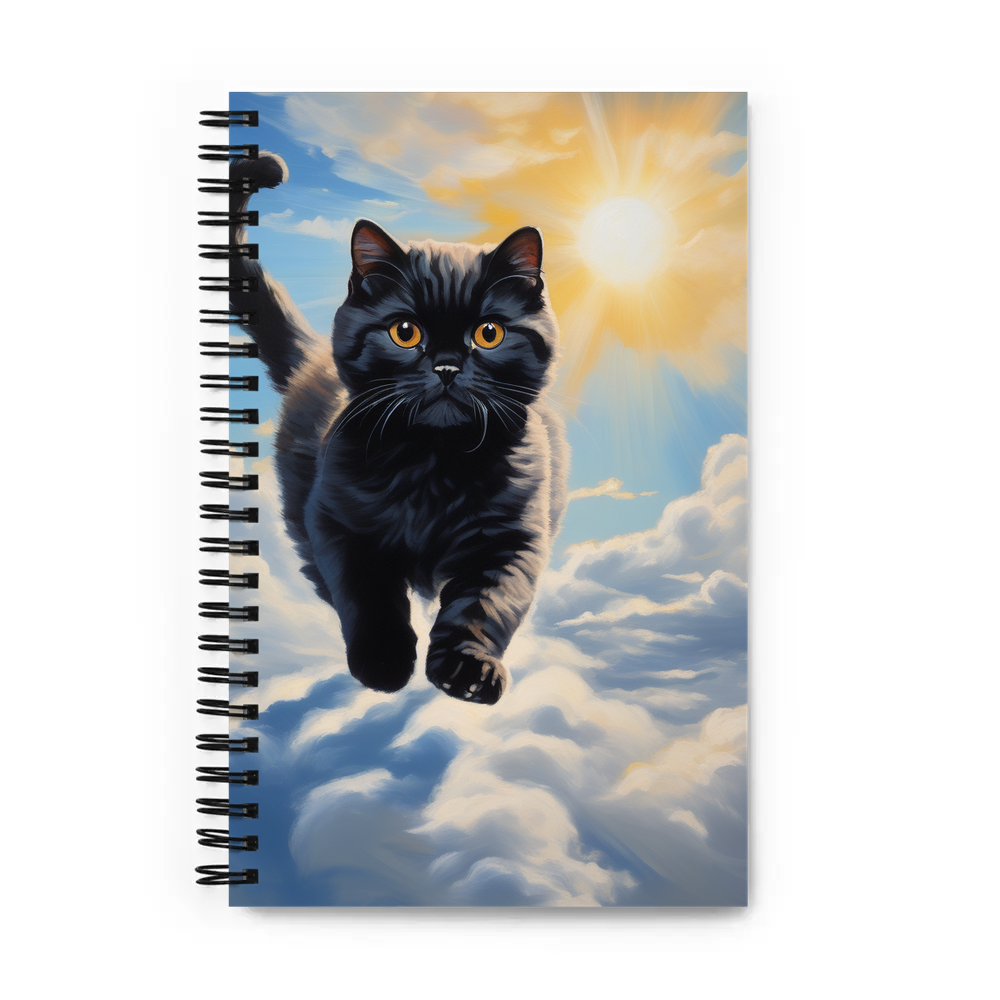 PugMug Custom Black Scottish Fold Cat Spiral Notebook