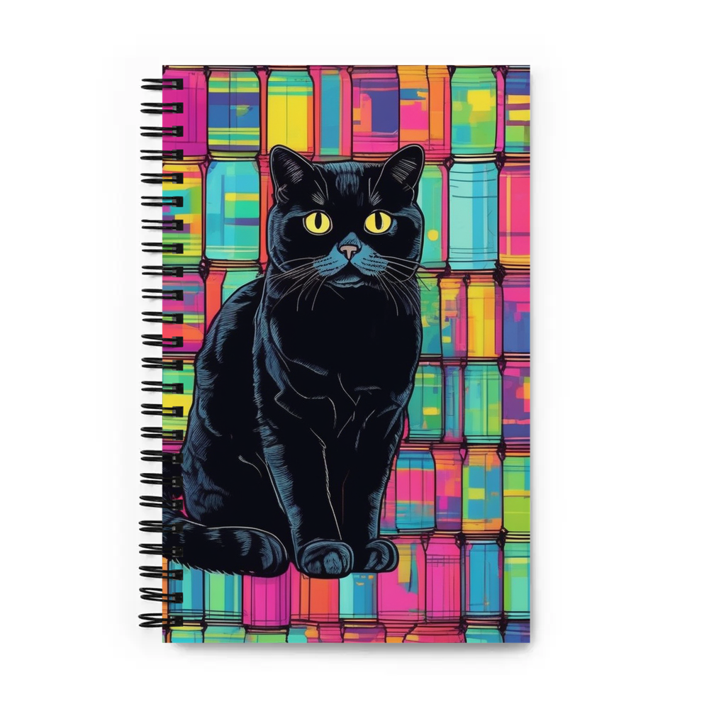 PugMug Custom Black Scottish Fold Cat Spiral Notebook