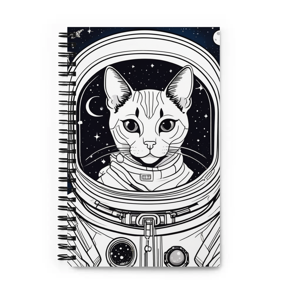 PugMug Custom Black Devon Rex Cat Spiral Notebook