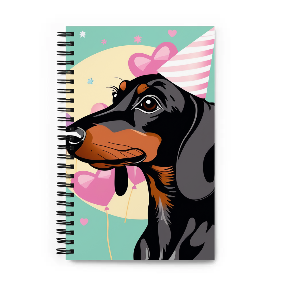 PugMug Custom Black Dachshund Spiral Notebook