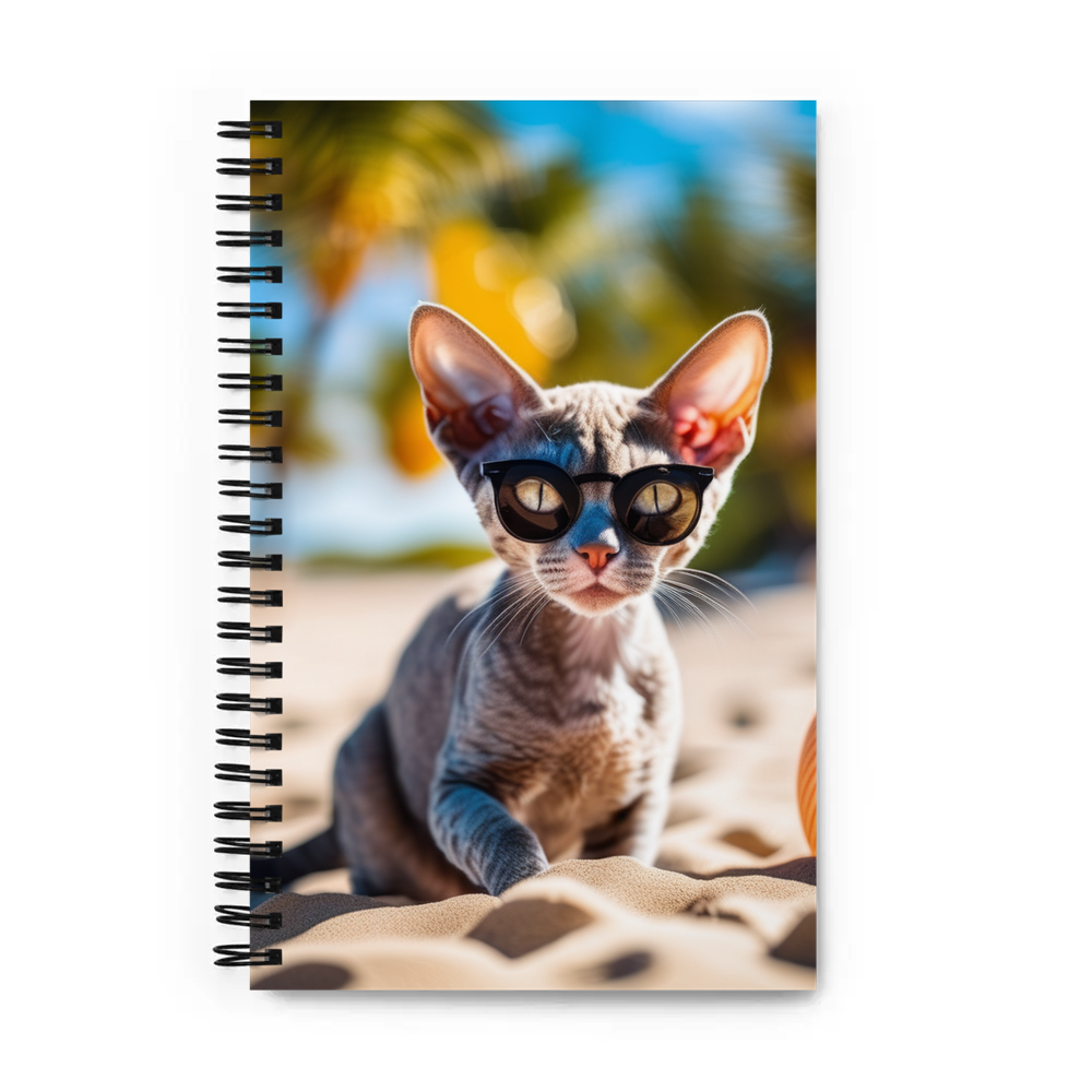 PugMug Custom Tabby Devon Rex Cat Spiral Notebook