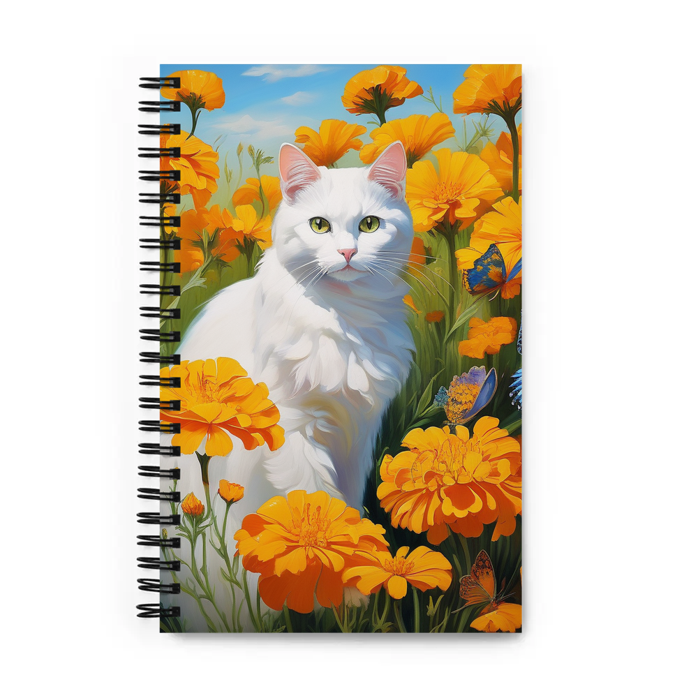 PugMug Custom White Companion Cat Spiral Notebook