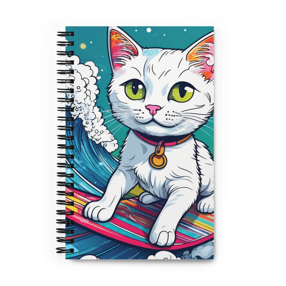 PugMug Custom White Companion Cat Spiral Notebook