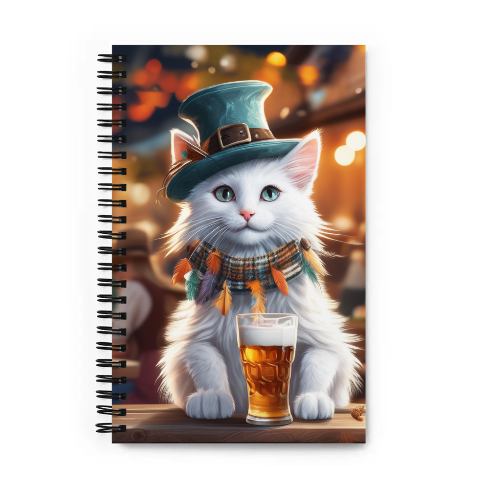 PugMug Custom White Companion Cat Spiral Notebook