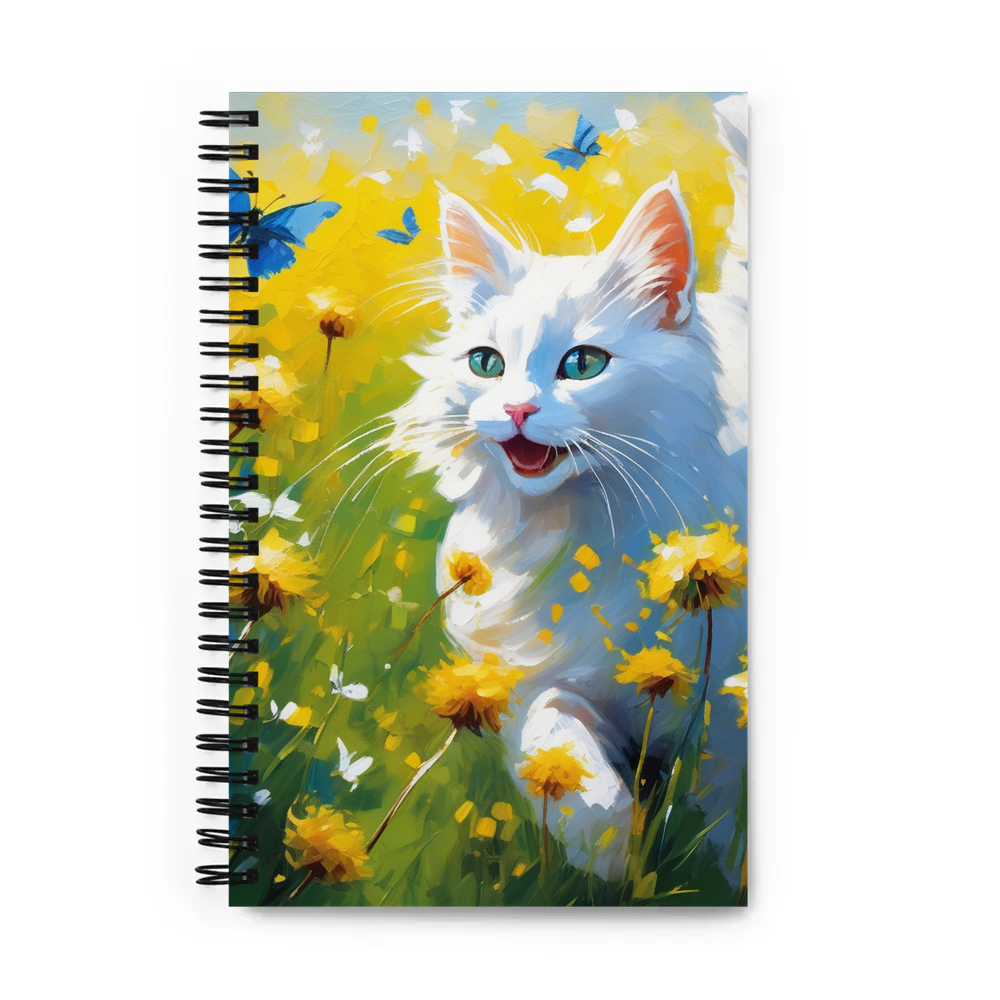 PugMug Custom White Companion Cat Spiral Notebook