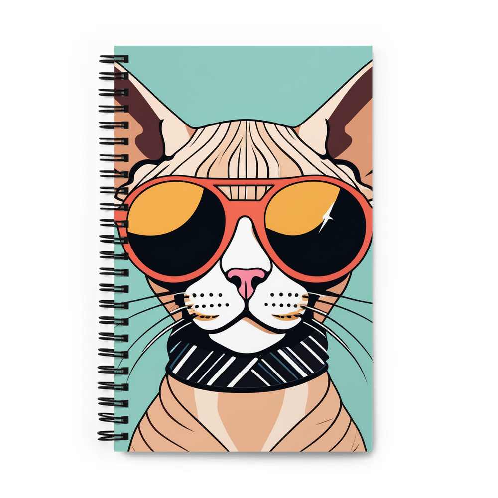 PugMug Custom Tabby Sphynx Cat Spiral Notebook
