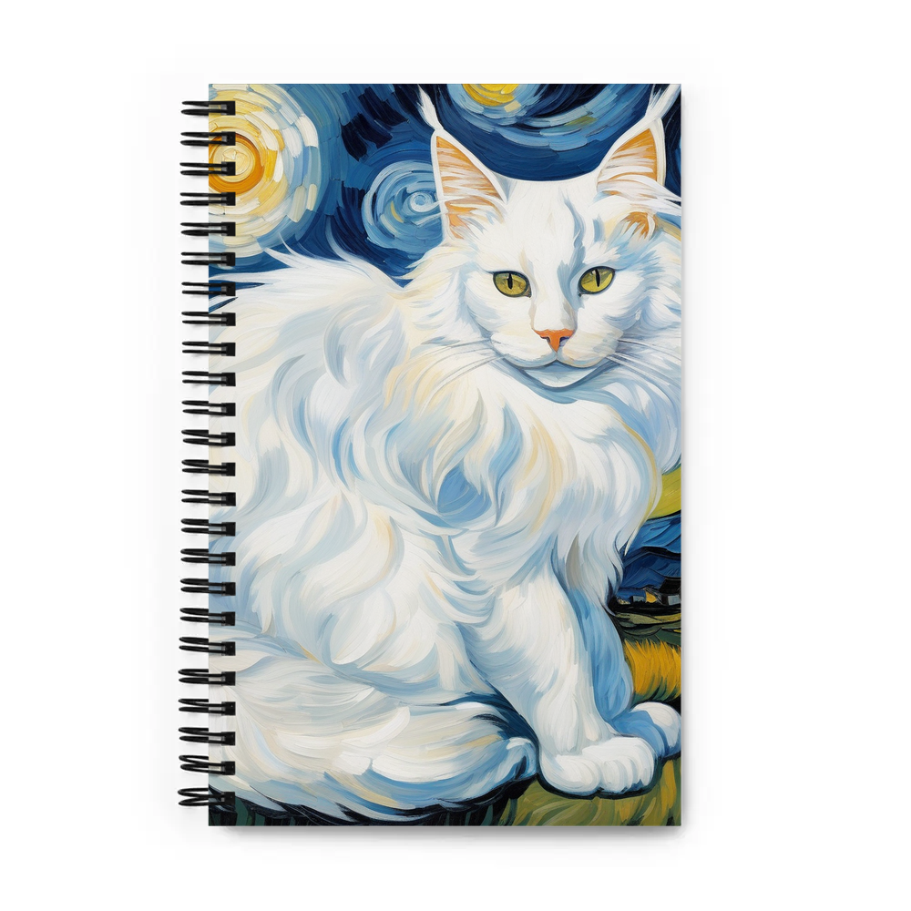 PugMug Custom White Maine Coon Cat Spiral Notebook