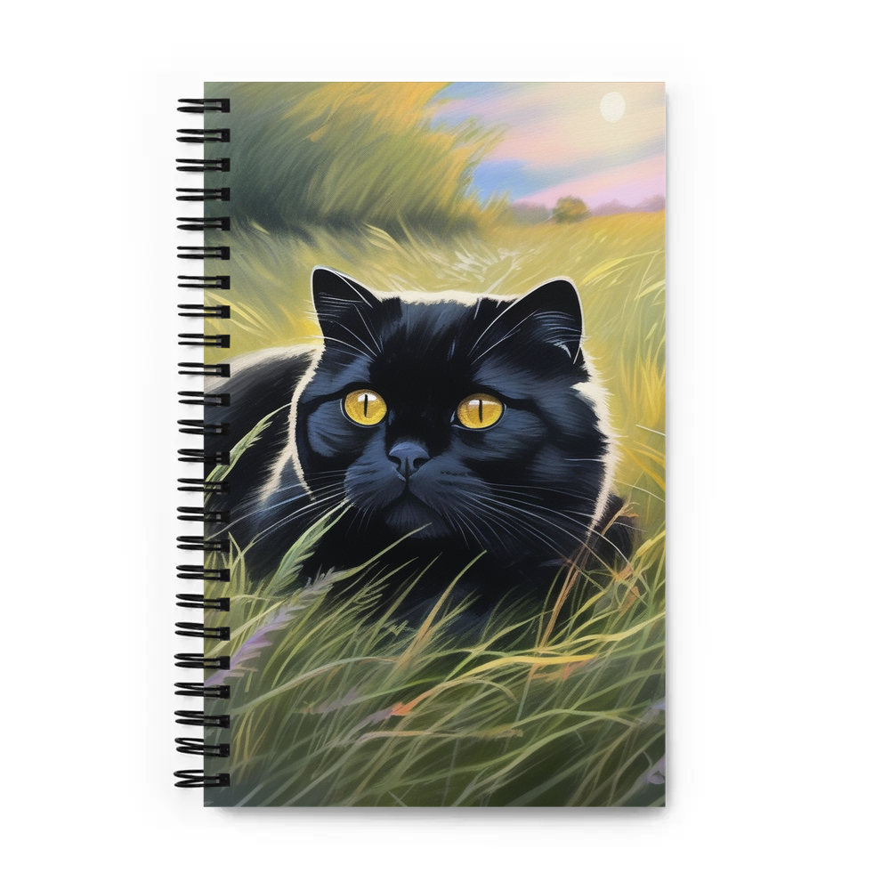PugMug Custom Black Scottish Fold Cat Spiral Notebook
