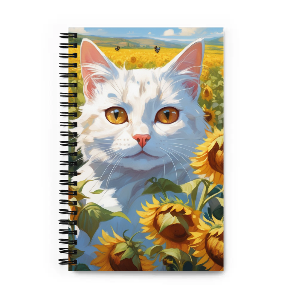 PugMug Custom White Companion Cat Spiral Notebook