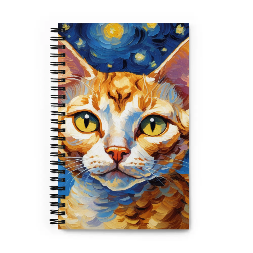 PugMug Custom Tabby Devon Rex Cat Spiral Notebook