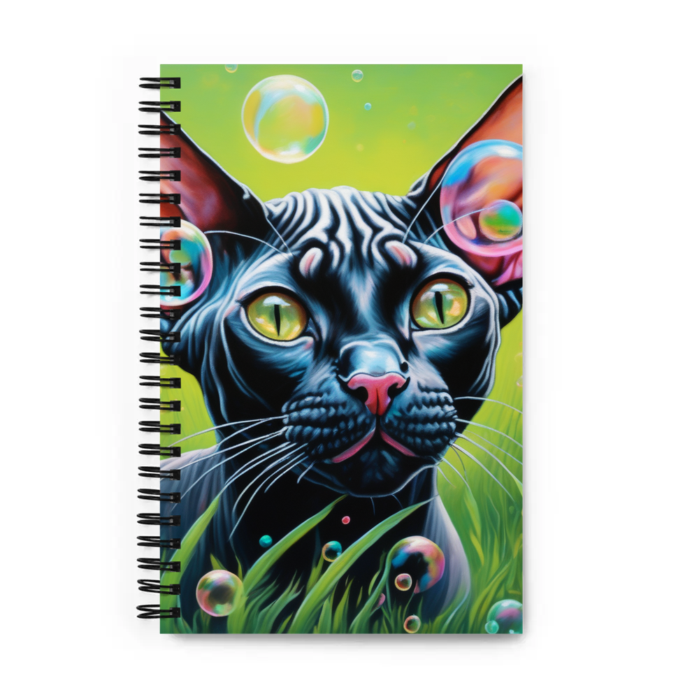 PugMug Custom Black Sphynx Cat Spiral Notebook