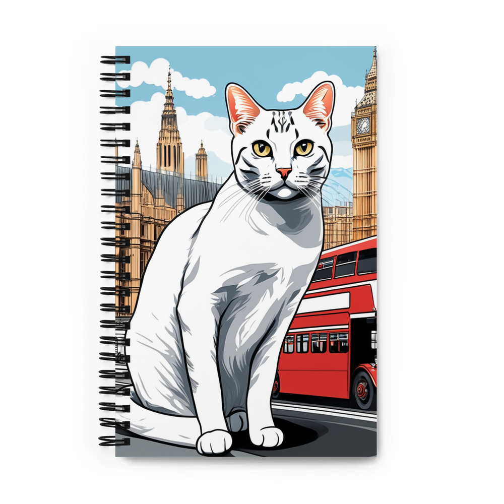 PugMug Custom White American Shorthair Cat Spiral Notebook