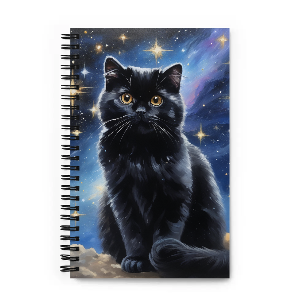 PugMug Custom Black Scottish Fold Cat Spiral Notebook