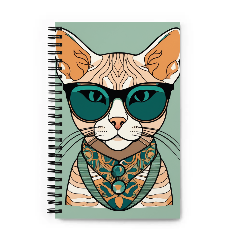PugMug Custom Tabby Devon Rex Cat Spiral Notebook