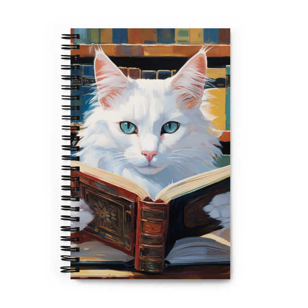 PugMug Custom White Companion Cat Spiral Notebook
