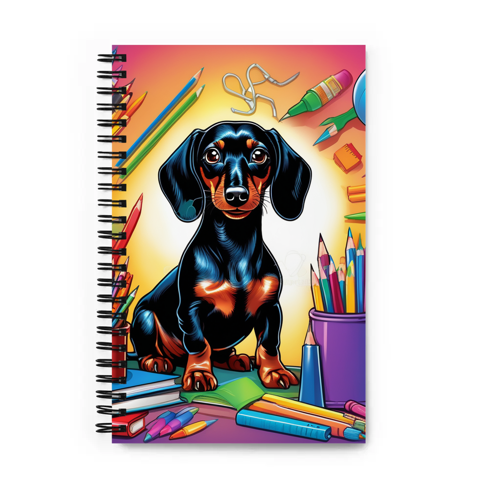 PugMug Custom Black Dachshund Spiral Notebook