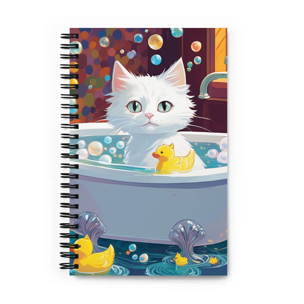 PugMug Custom White Companion Cat Spiral Notebook