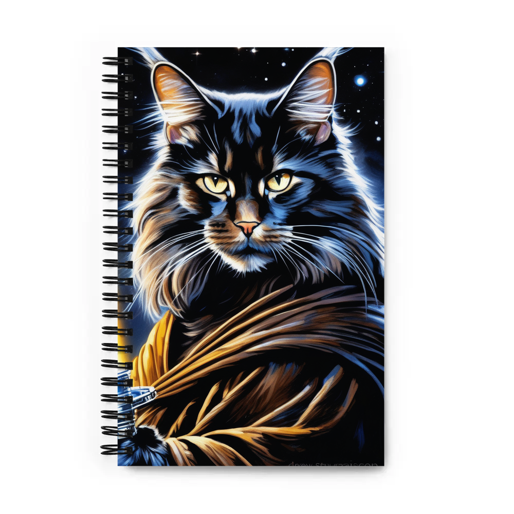 PugMug Custom Black Maine Coon Cat Spiral Notebook