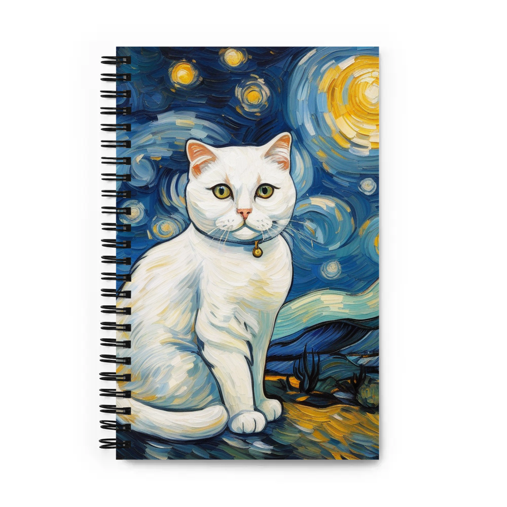 PugMug Custom White Scottish Fold Cat Spiral Notebook