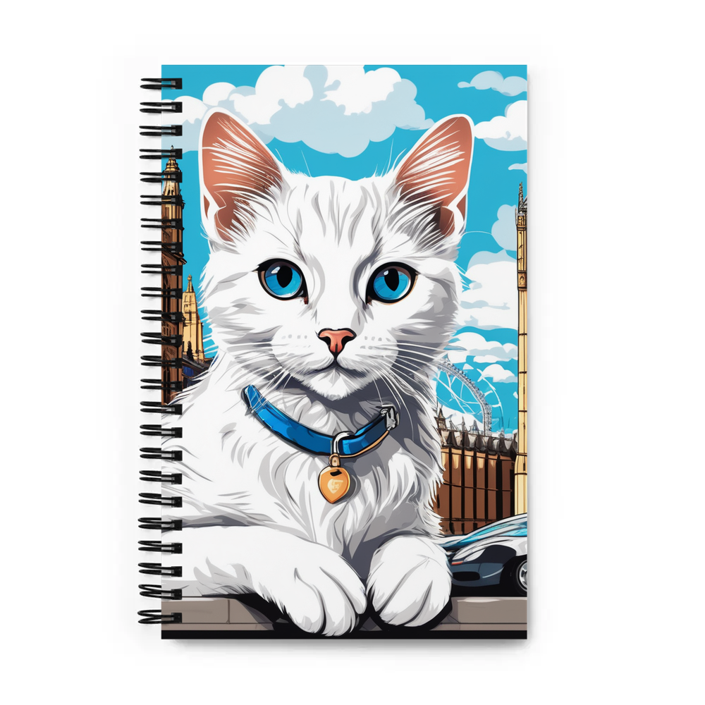 PugMug Custom White Companion Cat Spiral Notebook