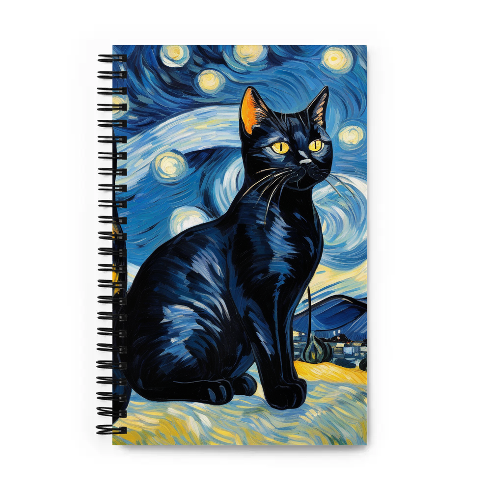 PugMug Custom Black American Shorthair Cat Spiral Notebook
