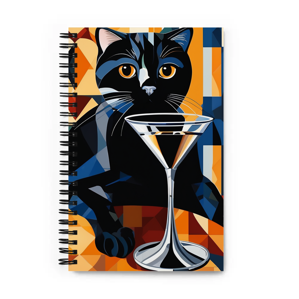 PugMug Custom Black Scottish Fold Cat Spiral Notebook