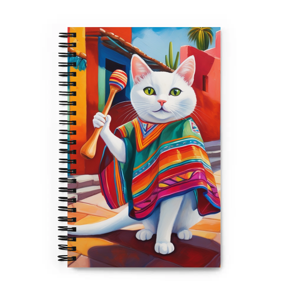 PugMug Custom White Companion Cat Spiral Notebook