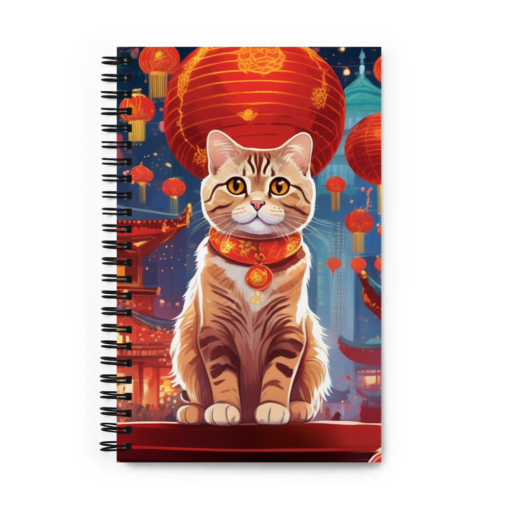 PugMug Custom Tabby Scottish Fold Cat Spiral Notebook