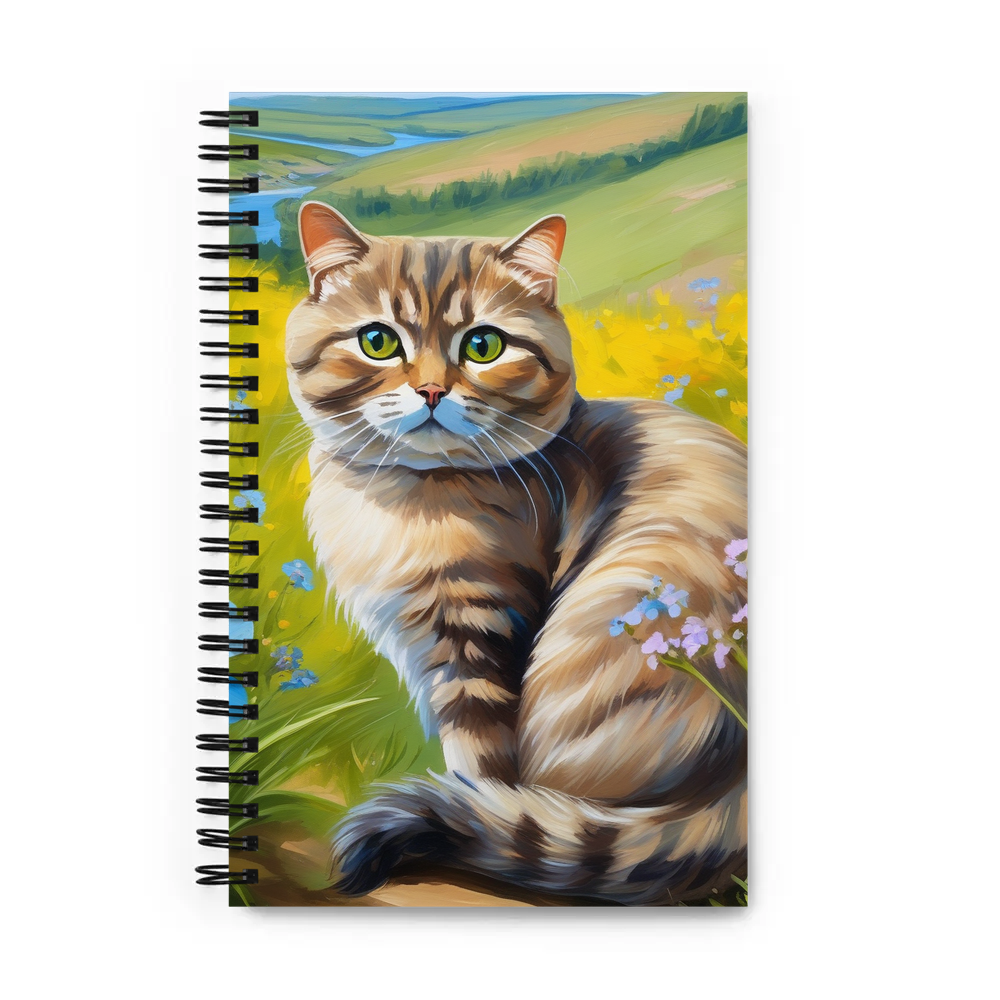 PugMug Custom Tabby Scottish Fold Cat Spiral Notebook