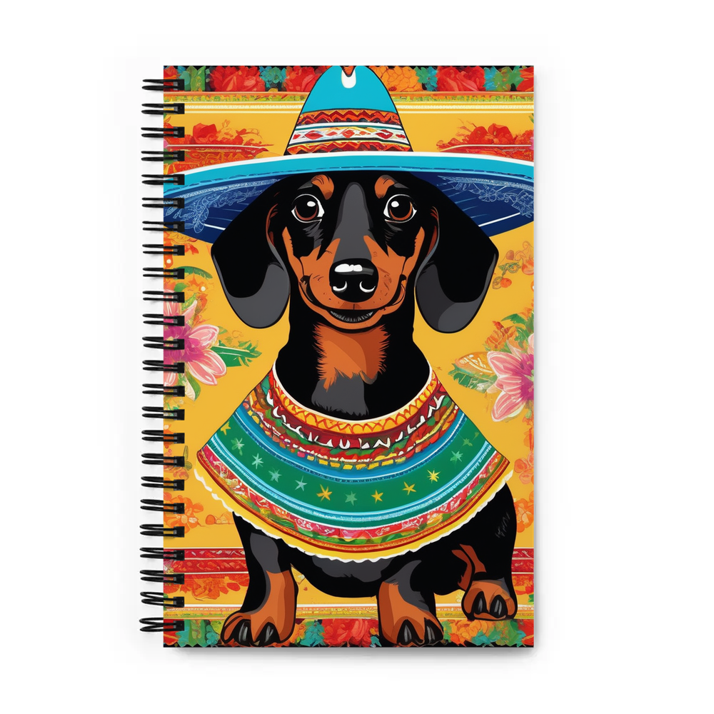 PugMug Custom Black Dachshund Spiral Notebook