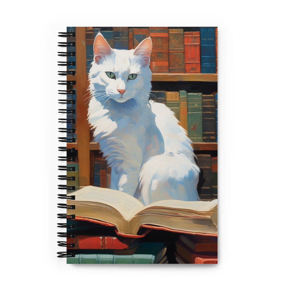 PugMug Custom White Companion Cat Spiral Notebook