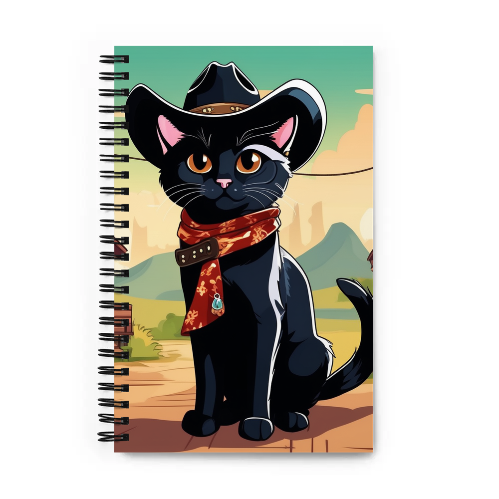 PugMug Custom Black Companion Cat Spiral Notebook