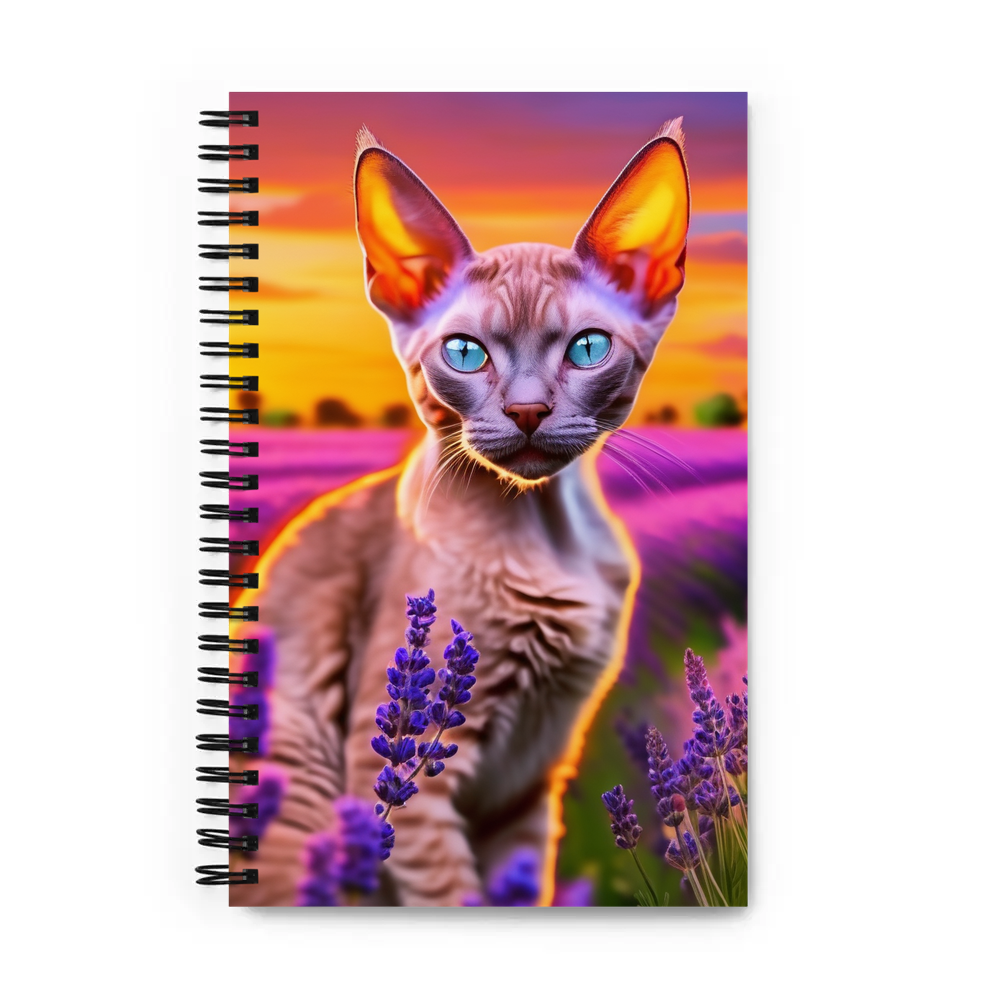 PugMug Custom Tabby Devon Rex Cat Spiral Notebook