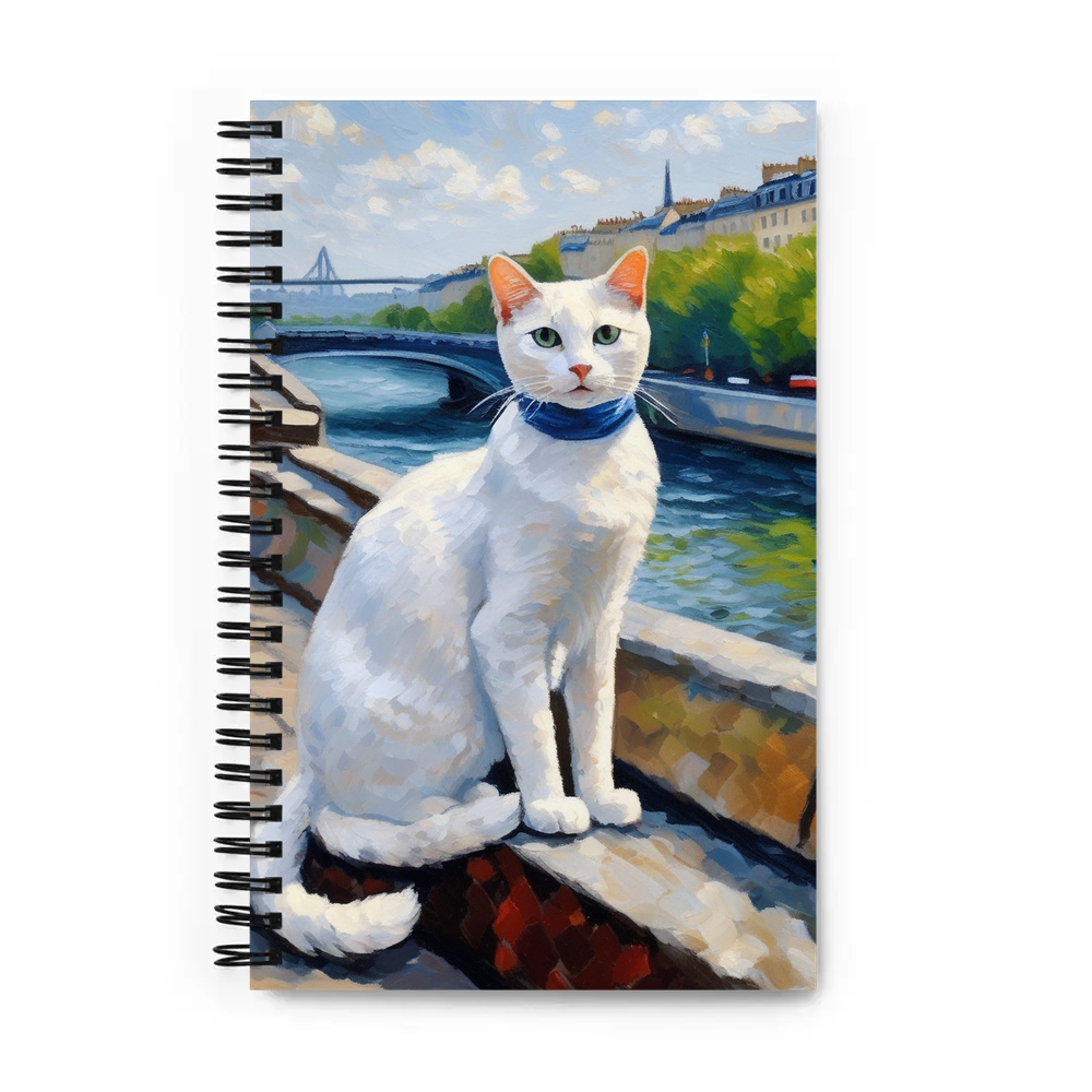 PugMug Custom White Companion Cat Spiral Notebook