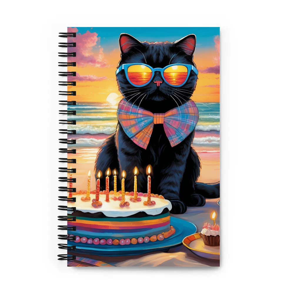 PugMug Custom Black Scottish Fold Cat Spiral Notebook