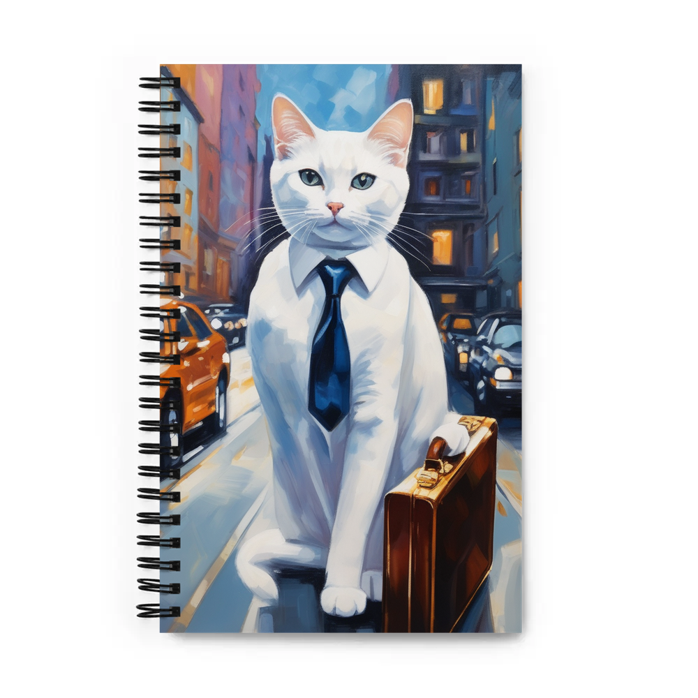 PugMug Custom White Companion Cat Spiral Notebook