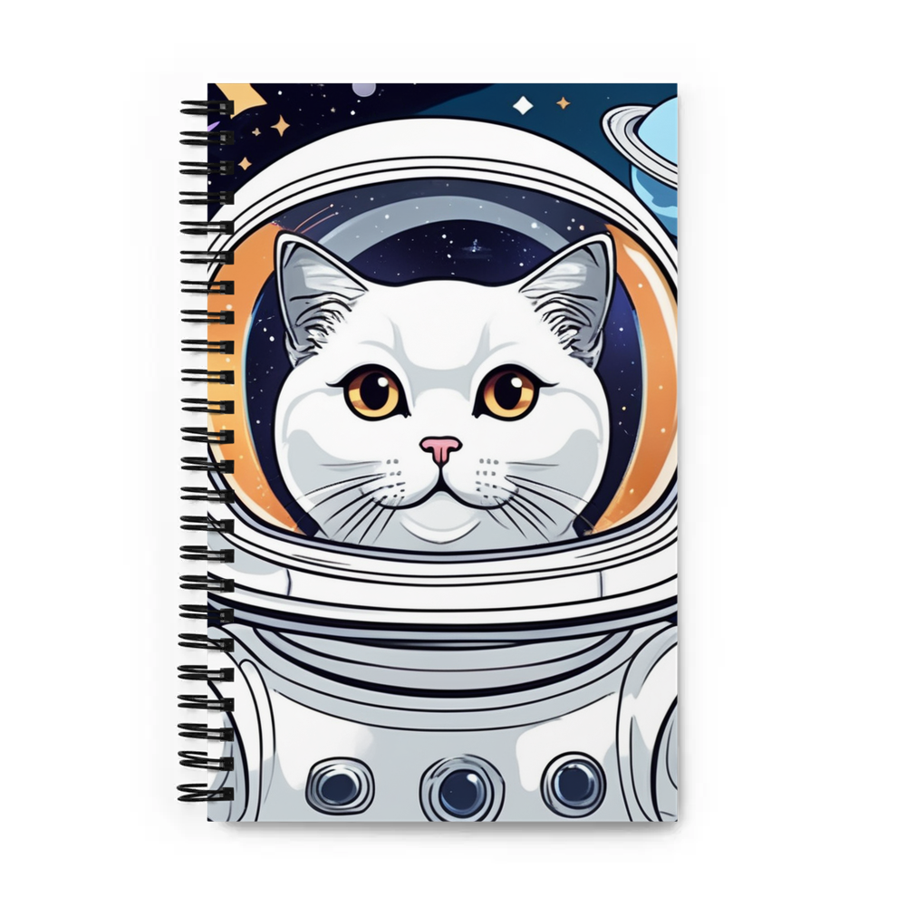 PugMug Custom White Scottish Fold Cat Spiral Notebook