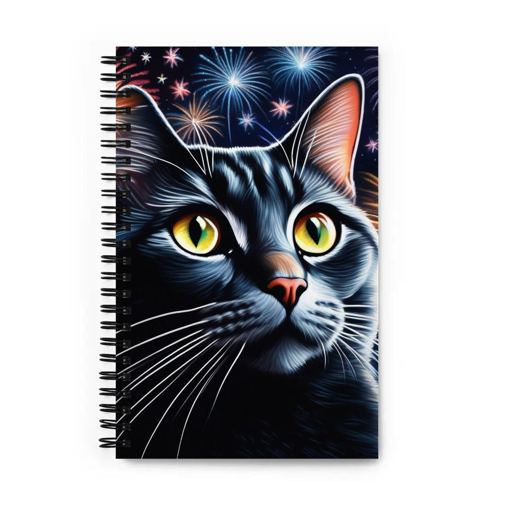 PugMug Custom Black American Shorthair Cat Spiral Notebook