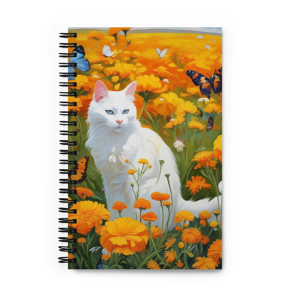 PugMug Custom White Companion Cat Spiral Notebook