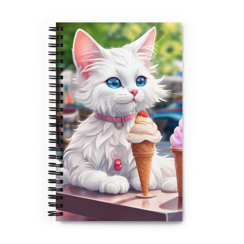 PugMug Custom White Companion Cat Spiral Notebook