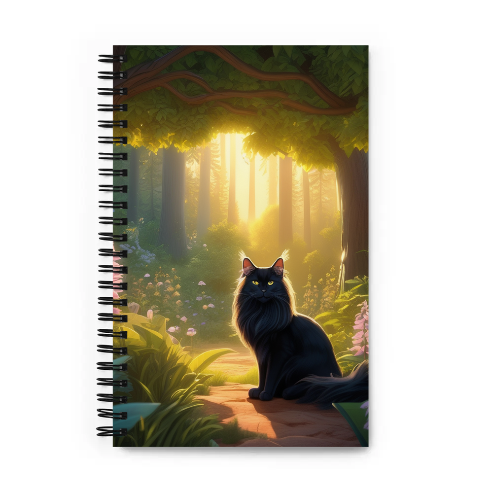 PugMug Custom Black Maine Coon Cat Spiral Notebook